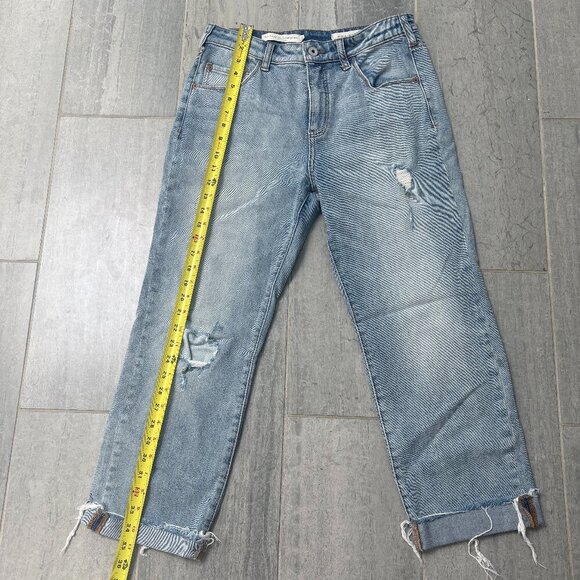 Pilcro and the Letterpress Relaxed Straight Distressed CLight Wash Jeans Size 29 - Picture 6 of 11